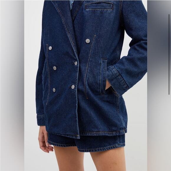 GANNI x Levi’s Double-Breasted Oversized Denim Jacket - Size S - Picture 3 of 11